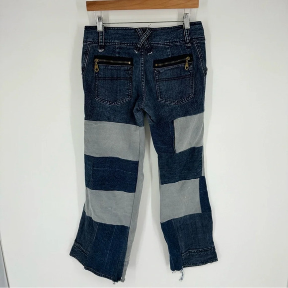 Vintage Patchwork Y2K Vintage Low Rise Flare Cropped Bratz Jeans - Picture 2 of 4